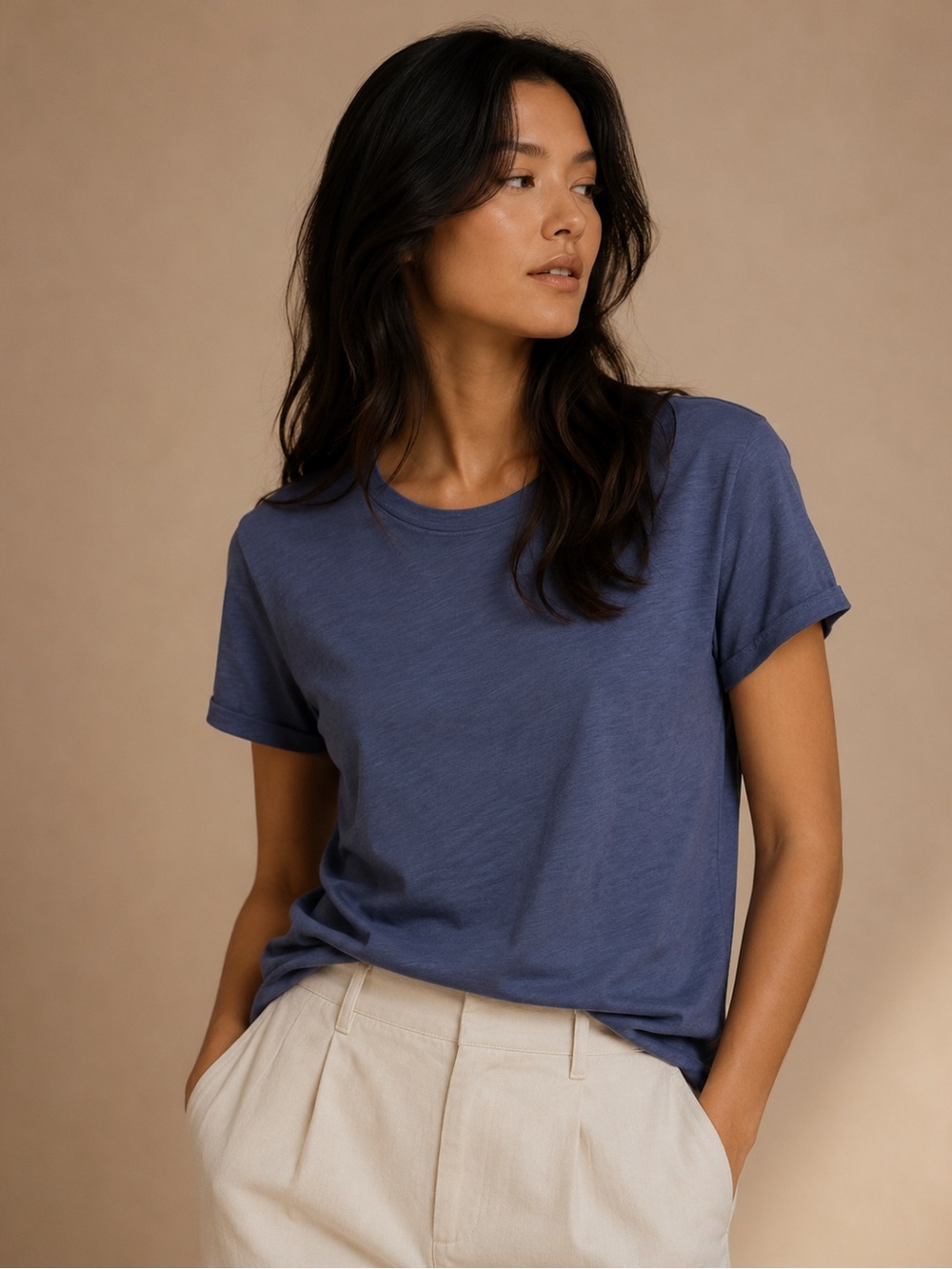 Z Supply Blue Relaxed Tee Size Large Soft Minimal Everyday Basic Shirt Nwt